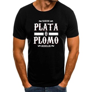 เสื้อยืดเท่ plata o plomo เสื้อยืดผ้าฝ้ายผู้ชายและผู้หญิงฤดูร้อนเครื่องแต่งกายฮิปฮอปสตรีท