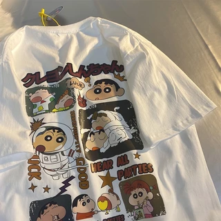 SHINee11เสื้อยืดสกรีนลายวินเทจ oversize T-Shirt เสื้อโอเวอร์ไซส์แขนสั้นสีขาว เสื้อผ้าวัยรุ่นแฟชั่นเกาหลี คอกลม สตรีท น่ารัก XXL