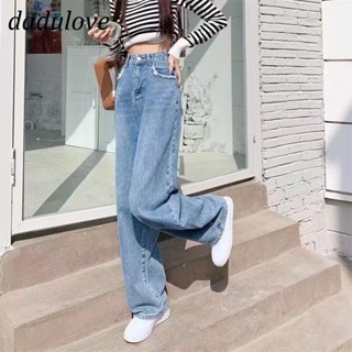 DaDulove💕 New Korean Version Ins High Waist Niche Straight Jeans Loose Womens Wide Leg Pants