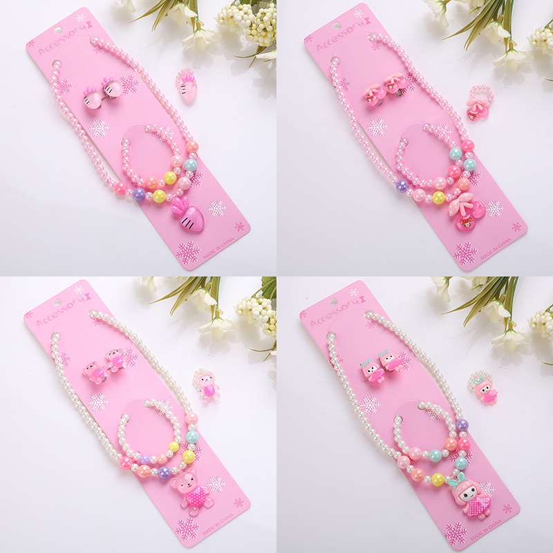 ‼️พร้อมส่งในไทย ชุดเครื่องประดับ สร้อยคอ ต่างหู แหวน สร้อยข้อมือ กิ๊บติดผม ลายการ์ตูนนางเงือกน่ารัก สําหรับเด็กผู้หญิง
