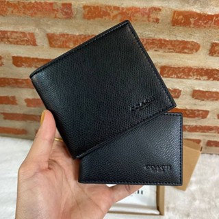 กระเป๋าสตางค์ coach short wallet with signature canvas