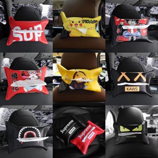 กล่องทิชชู่หนัง Supreme Kotak Kertas Tisu Kereta สําหรับรถยนต์