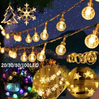 พร้อมส่ง ไฟตกแต่ง ไฟพลังงานแสงอาทิตย์ 20/30/50/100 LED กันน้ํา ไฟกระพริบ โคมไฟที่สวยงาม