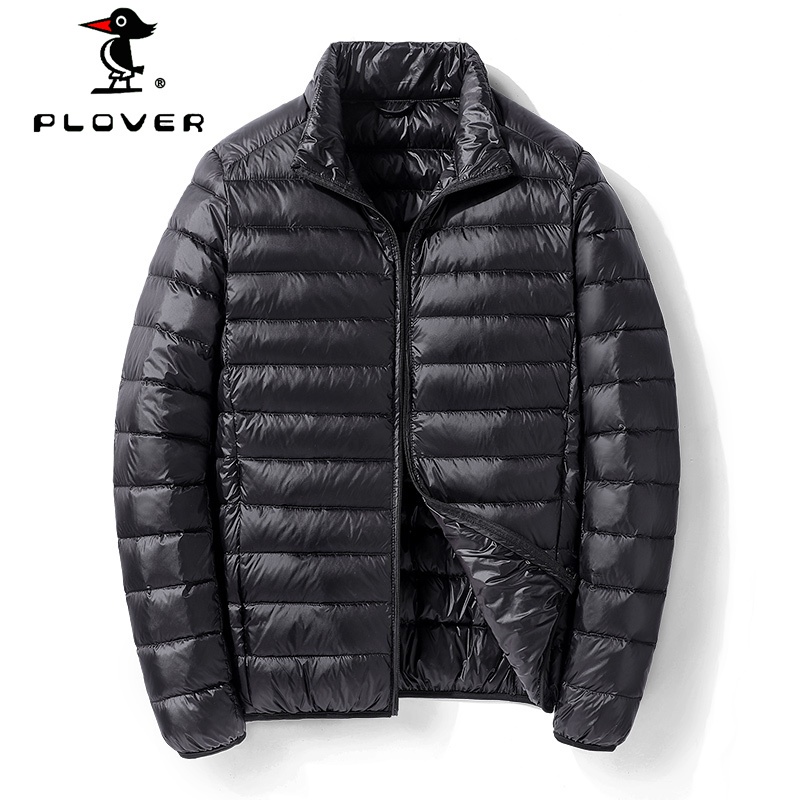 PLOVER เสื้อแจ็คเก็ตดาวน์ผู้ชาย M-4XL Plus Size Down Jacket แจ็คเก็ตน้ำหนักเบาแบบแพ็คได้ พร้อมกระเป๋าเก็บของ
