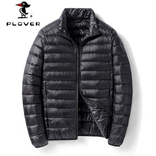 PLOVER เสื้อแจ็คเก็ตดาวน์ผู้ชาย M-4XL Plus Size Down Jacket แจ็คเก็ตน้ำหนักเบาแบบแพ็คได้ พร้อมกระเป๋าเก็บของ