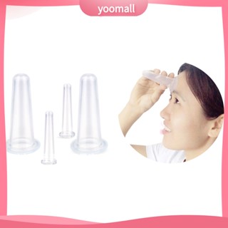 YOML❤4Pcs Anti Cellulite Natural Silicone Gel Facial Massage Cup Body Face Therapy