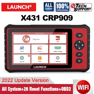 Launch CRP909C เครื่องสแกนเนอร์ OBD2 Scanner OBD สําหรับรถยนต์ Full OBD Function All Systems EPB ABS SAS Car Diagnostics Tool