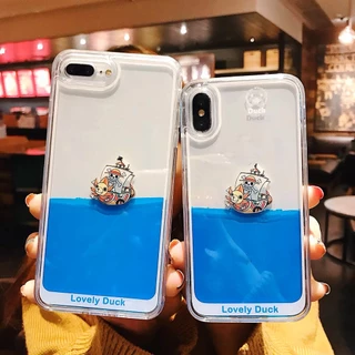 สําหรับ iPhone 17 15 14 13 Pro Max 12 11 6 7 8 Plus X XR XS การ์ตูน Onee Piecee ไอคอน Liquid Quicksand กรอบนุ่มกลับกรณี