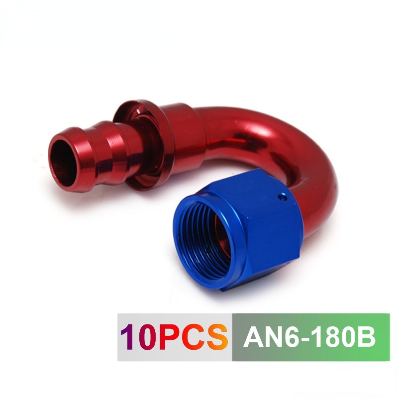 6AN AN6 6-AN 180 องศา SWIVEL น้ํามัน/FEEL/GAS LINE HOSE END PUSH-ON ชาย FITTING