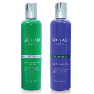 Go Hair Extra Milk Treatment Hair 250 ml.+ Go Hair Silky Seaweed Nutrients 250 ml แพ็คคู่