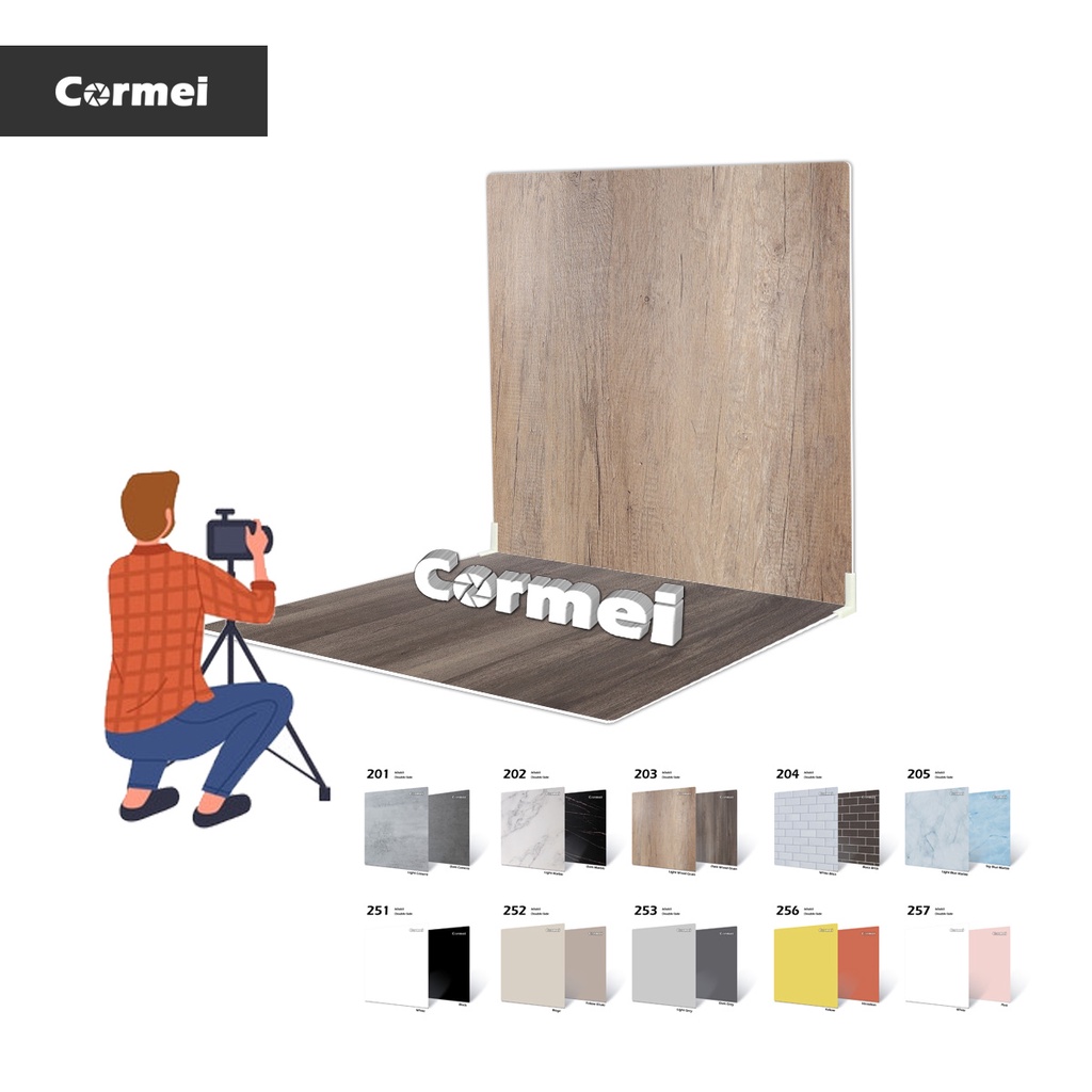 Cormeillies ฉากพื้นหลัง ลายไม้ หินอ่อน ซีเมนต์ ขนาด 60 ซม. 24 นิ้ว สําหรับถ่ายภาพ ฉากพื้นหลังถ่ายรูป ฉากถ่ายรูป ฉากกระดานสีพื้น ปูนซีเมนต์บอร์ดเหมือนจริง ถ่ายรูปสินค้า ฉากแข็ง ถ่ายรูปอาหาร