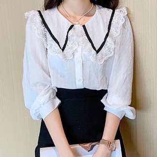 เสื้อคอปกแขนยาว กระดุมหน้า