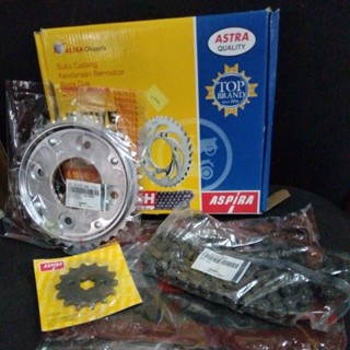 ชุดเกียร์เกียร์ ASPIRA โซ่ 420h HONDA BLADE REVO 110 ABS ABS ABS ABS ABS เหมาะกับ FI KWB แพ็คเกจชุดเกียร์ SPROCKET