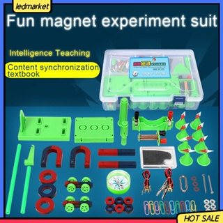 [Ledmarket] DIY Magnet Bar Ring Horseshoe Car Compass Kids Science Experiment Tool with Box