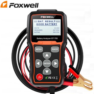 FOXWELL BT705 12V And 24V Car Battery Tester Digital Car Battery Analyzer Car Battery Checker Automotive Battery Tester Battery Health Analyzer Battery Load Tester For Car/Motorcycle/Vans/Light Truck/Boat Obd2 Scanner Car Scanner