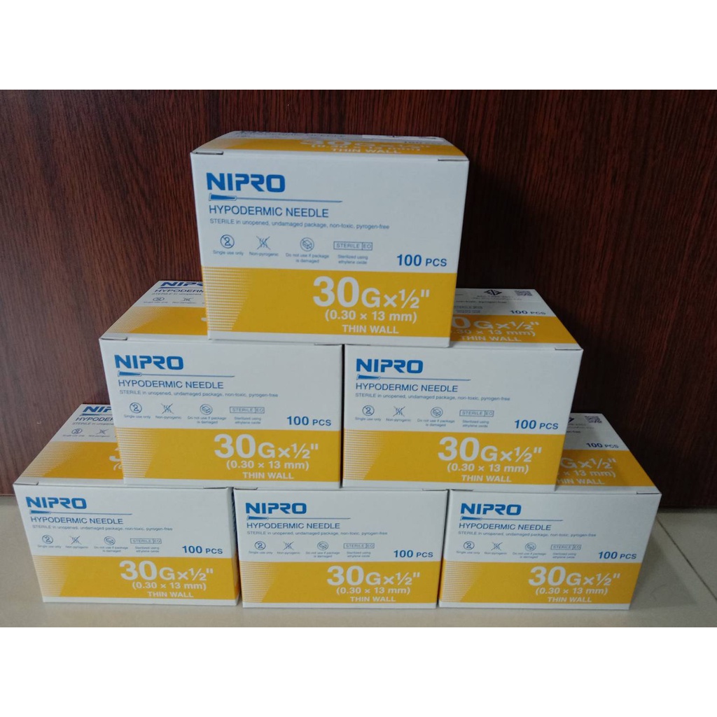 พร้อมส่งด่วน Nipro เข็ม 30Gx1/2" กล่องละ 100 ชิ้น ส่งของทุกวัน ส่งด่วน ไม่ค้างสต๊อก ไม่ต้องรอนาน