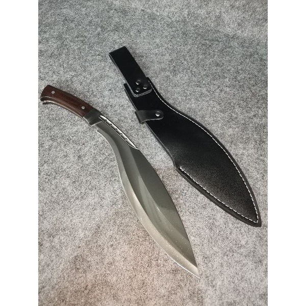 มีดพกตั้งแคมป์ เดินป่า KHUKURI เหล็ก 9CR18MOV ด้ามไม้มะเกลือ