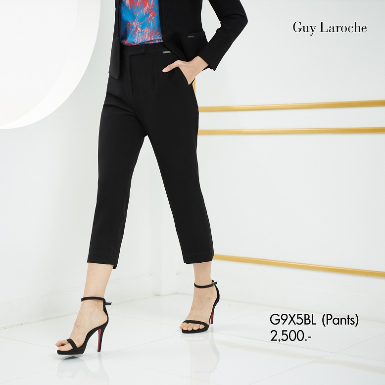 Guy Laroche woman's work pants Super B Bootcut crop กางเกงทำงานผู้หญิง  ขาม้า ทรงครอป สีดำ G9X5BL