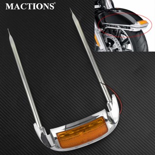 Motorcycle Chrome Fender Trim Lamp Air Wing Front Fender Rail With Tip Light For Harley Touring Ultra Limited Low FLHTKL