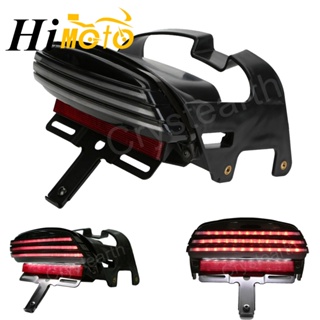 Motorcycle Light Tri-Bar Rear Fender Lamp Red LED Brake Tail Light Bracket Mount For Harley Dyna Fat Bob FXDF 2008-2013