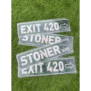 Exit Sign Metal Sign 420 Stoner ป้ายโลหะ ใช้ตกแต่ง แขวน บอกทาง