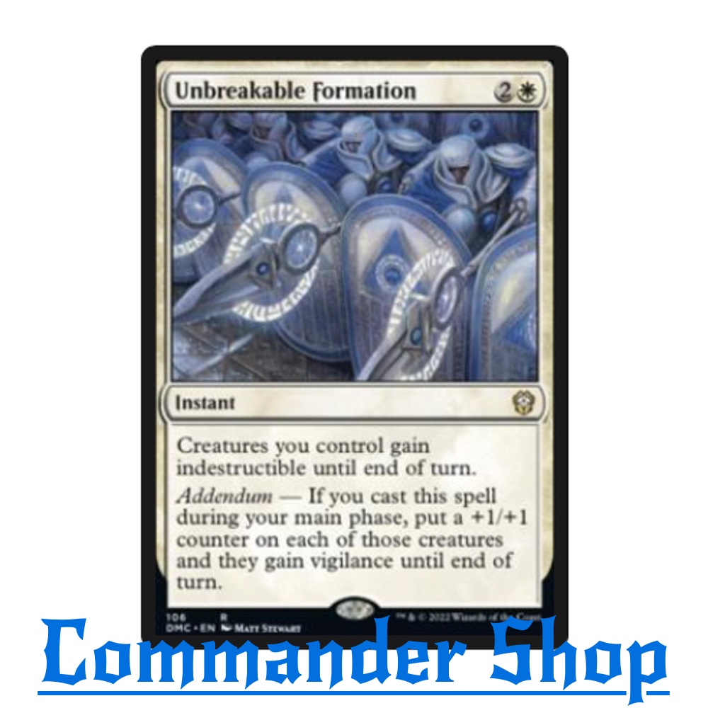 Unbreakable Formation (Instant) White Mv3 Indestructible Vigilance การ์ดเกม Magic The Gathering (MTG