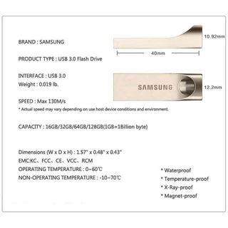 แฟลชไดร์ฟ SAMSUNG Flash Drive USB 3.0 130MB/S 8GB 16GB 32GB 64GB 128GB แฟลชไดร์ Flashdrive ดิสก์U อุปกรณ์จัดเก็บข้อมูล