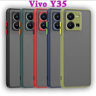 Y22(พร้อมส่งในไทย)เคสขอบนิ่มหลังแข็งขุ่นคลุมกล้องVivo Y22/Y22S/Vivo Y35