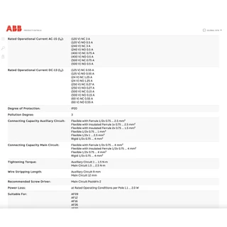 ABB โอเวอร์โหลดรีเลย์ TF42 กระแส (0.10A - 38A) Thermal Overload Relay สำหรับคอนแทคเตอร์ AF09 - AF38