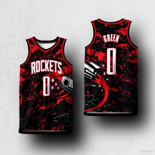 เสื้อกีฬาบาสเก็ตบอล HQ1 Houston Rockets Jalen สีเขียว พลัสไซซ์ สําหรับผู้ชาย และผู้หญิง QH1