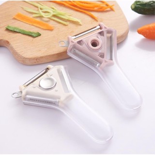 อุปกรณ์ปอกเปลือกผักและผลไม้แบบ 3 หัว รุ่น Tri-Peeler สีส้ม N20108 ผลไม้ด้วยใบมีดแบบตรง ที่แกะตามันฝรั่ง