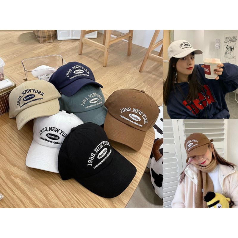 พร้อมส่งใน 1 วัน❤ หมวกแก๊ปเบสบอล 1989 NEW YORK  (มี 7 สี)