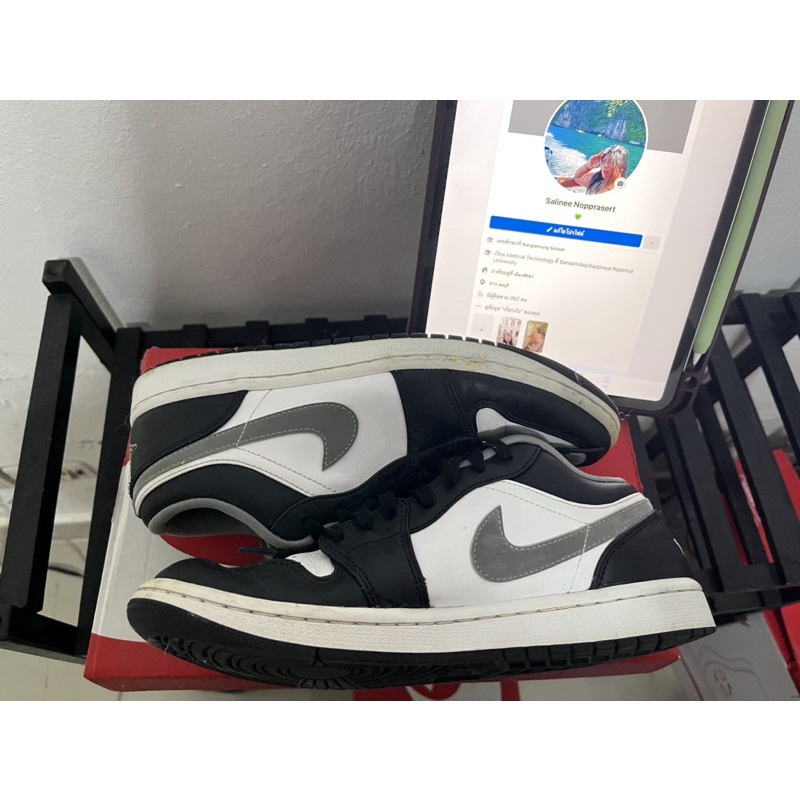 Nike air jordan1 low black white มือสองของแท้100%