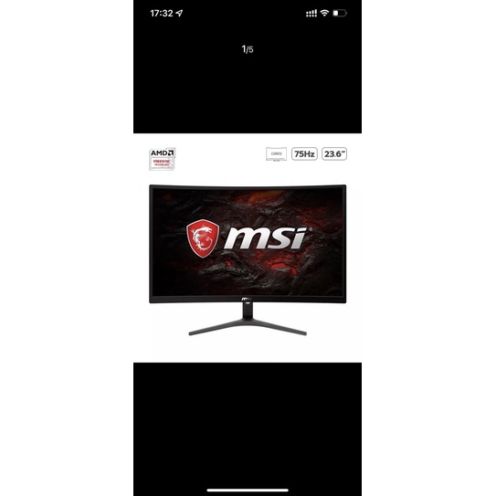 จอภาพ ยี่ห้อ msi  24 นิ้ว 75Hz ไม่มีประกัน มือสอง จอโค้ง