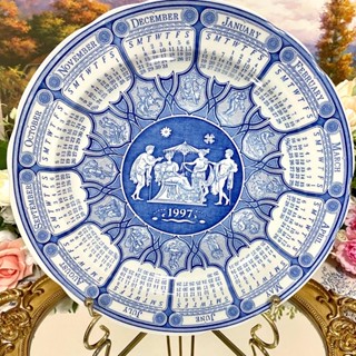 Vintage Spode Blue Room Greek Calendar Plate จานปฎิทิน ปี 1997