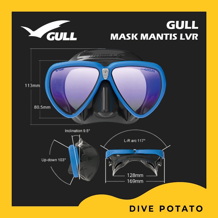 GULL Diving Mask Mantis LVR หน้ากากดำน้ำ scuba diving mask