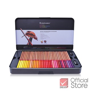 Renaissance สีไม้ ดินสอสีไม้ เกรดอาร์ตติส รุ่น 100 สี กล่องเหล็ก จำนวน 1 กล่อง