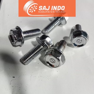 Bolt FLANGE M6X15 CROM BOLT ฝาล็อค 10 ยาว 1.5 ซม. ของแท้ HONDA AHM M6X15 สี CROM KRUM