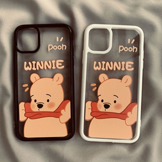 เคสโทรศัพท์มือถือแบบใส กันกระแทก ลายการ์ตูนหมีพูห์ สร้างสรรค์ สําหรับ Iphone 13 14ProMax 11 12 Xr Xs 7 8P xsmax WKL9