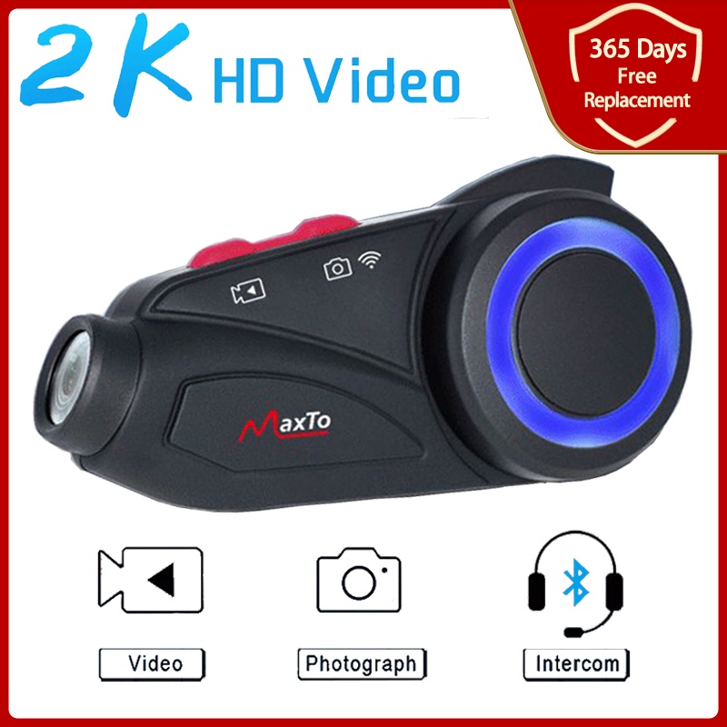 Maxto M3S Motorcycle Bluetooth Helmet Headset Intercom Waterproof Sony Lens WiFi 2K Video Recorder D