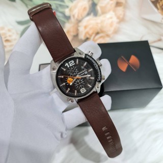 DIESEL DZ4204 Chronograph Black Dial Brown Leather Mens Watch /กันน้ำได้ 10ATM