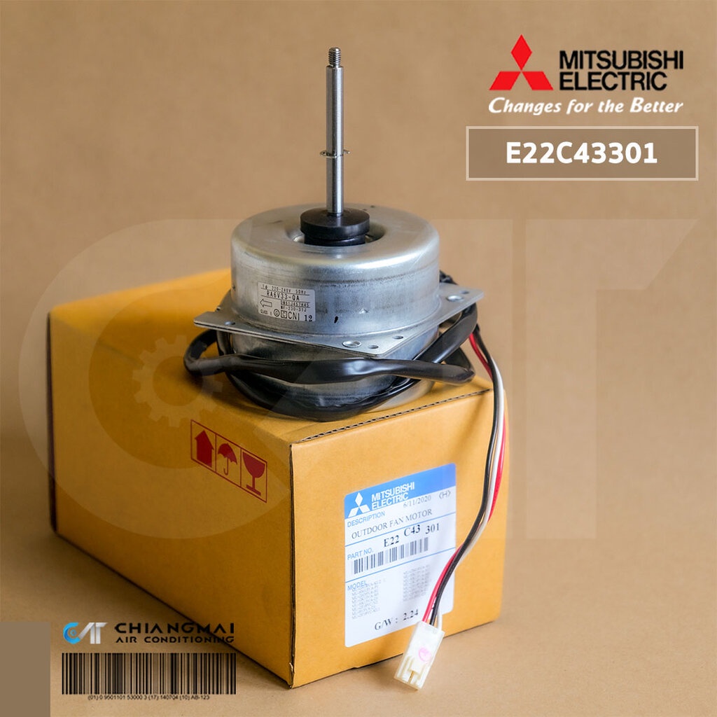 E22C43301 มอเตอร์แอร์ Mitsubishi Electric มอเตอร์แอร์มิตซูบิชิ มอเตอร์คอยล์ร้อน RA6V33-QA DM61J457H4