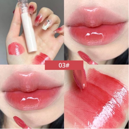 ลิปหมีแบร์ติดทน Cappuvini ลิปกลอส ติดทน ให้ความชุ่มชื้น Cute Bear Mirror Lip glaze Water gloss Lip gloss