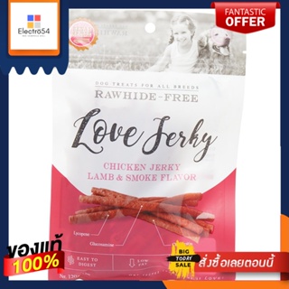 รีนา รีซีฟ เลิฟเจอร์กี้ รสแกะสโมค 120กRENA S RECIPE CHICK JERKY LAMB SMOKE120G