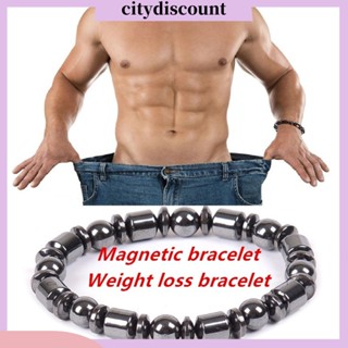 &lt;citydiscount&gt;  สร้อยข้อมือหินสีดำสำหรับลดน้ำหนัก