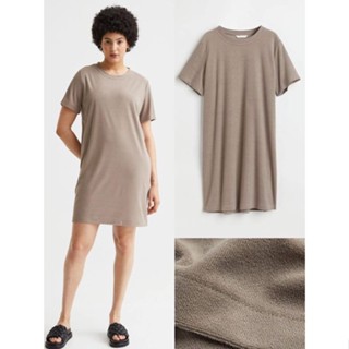 HM Terry t-shirt dress  ทีเชิ๊ตเดรส คอกลม เนื้อผ้าเทรอรี่  ผ้าเนื้อนิ่ม ผ้ายืด เนื้อผ้าคล้ายผ้าขนหนูขนสั้น เนื้อผ้ายืด