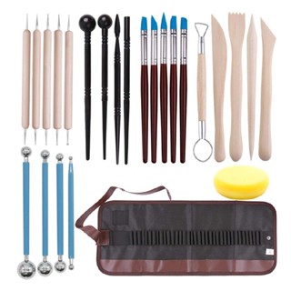 เครื่องมือดินปั้น ชุดปั้นดิน (25 ชิ้น) WAKU Sculpture Tool Set ชุดไม้ขูด เครื่องมือปั้นดินเผา พู่กันซิลิโคนเพ้นท์เล็บ