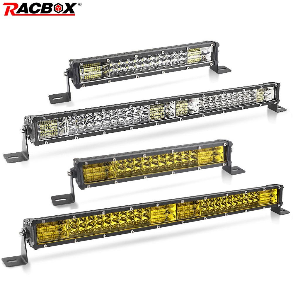 Fog Light 3 Row LED Light Bar Offroad Led Bar 10 20 Inch Combo Yellow Led Work Light Bar For LADA Tr