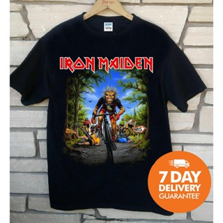 GILDAN Sanc6 {พร้อมส่ง เสื้อยืดผ้าฝ้าย 100% พิมพ์ลาย Iron Maiden Tour De France ขนาดใหญ่ โอเวอร์ไซซ์ XS-6XL สําหรับผู้ชา