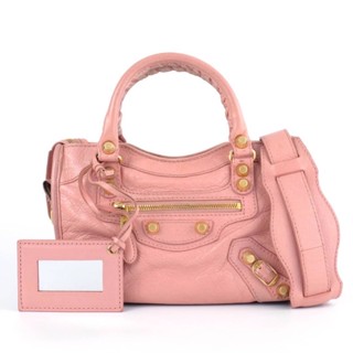 Used : B A L E N C I A G A Mini City Giant In Rose Peche Leather Gold Hardware.PI220900594